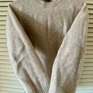 Uniqlo Light Beige Ribbed Crewneck Sweater